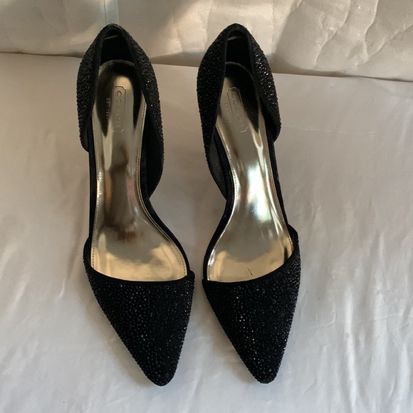 Coach Black Stones Embellished Pointy Toe D’orsay Party Pumps 11 - Picture 2 of 7